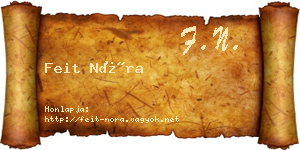 Feit Nóra névjegykártya